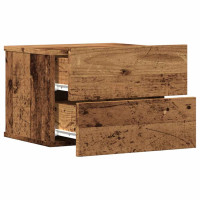 Produktbild för Väggmonterade sängbord 2 st åldrat trä 40x32x30 cm
