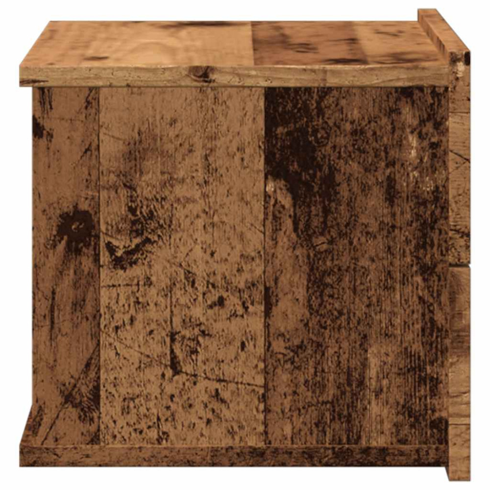 Produktbild för Väggmonterade sängbord 2 st åldrat trä 40x32x30 cm