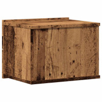Produktbild för Väggmonterade sängbord 2 st åldrat trä 40x32x30 cm