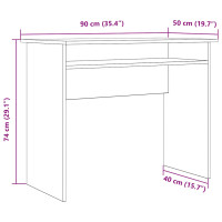 Produktbild för Skrivbord åldrat trä 90x50x74 cm konstruerat trä