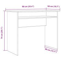 Produktbild för Skrivbord artisan ek 90x50x74 cm konstruerat trä