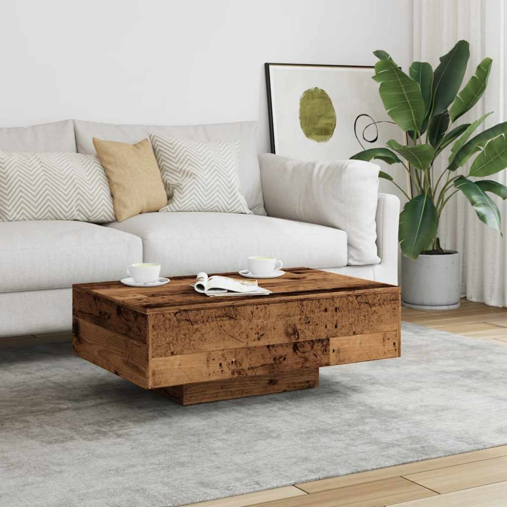 Produktbild för Soffbord åldrat trä 85x55x31 cm konstruerat trä