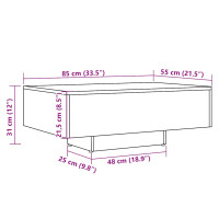 Produktbild för Soffbord åldrat trä 85x55x31 cm konstruerat trä