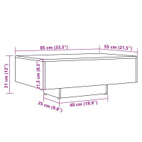 Produktbild för Soffbord artisan ek 85x55x31 cm konstruerat trä