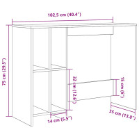 Produktbild för Skrivbord artisan ek 102,5x35x75 cm konstruerat trä