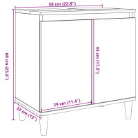 Produktbild för Tvättställsskåp åldrat trä 58x33x60 cm konstruerat trä