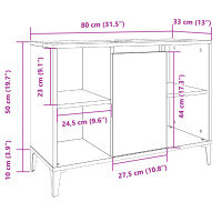 Produktbild för Tvättställsskåp åldrat trä 80x33x60 cm konstruerat trä