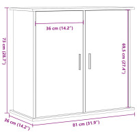 Produktbild för Akvariebänk åldrat trä 81x36x73 cm konstruerat trä