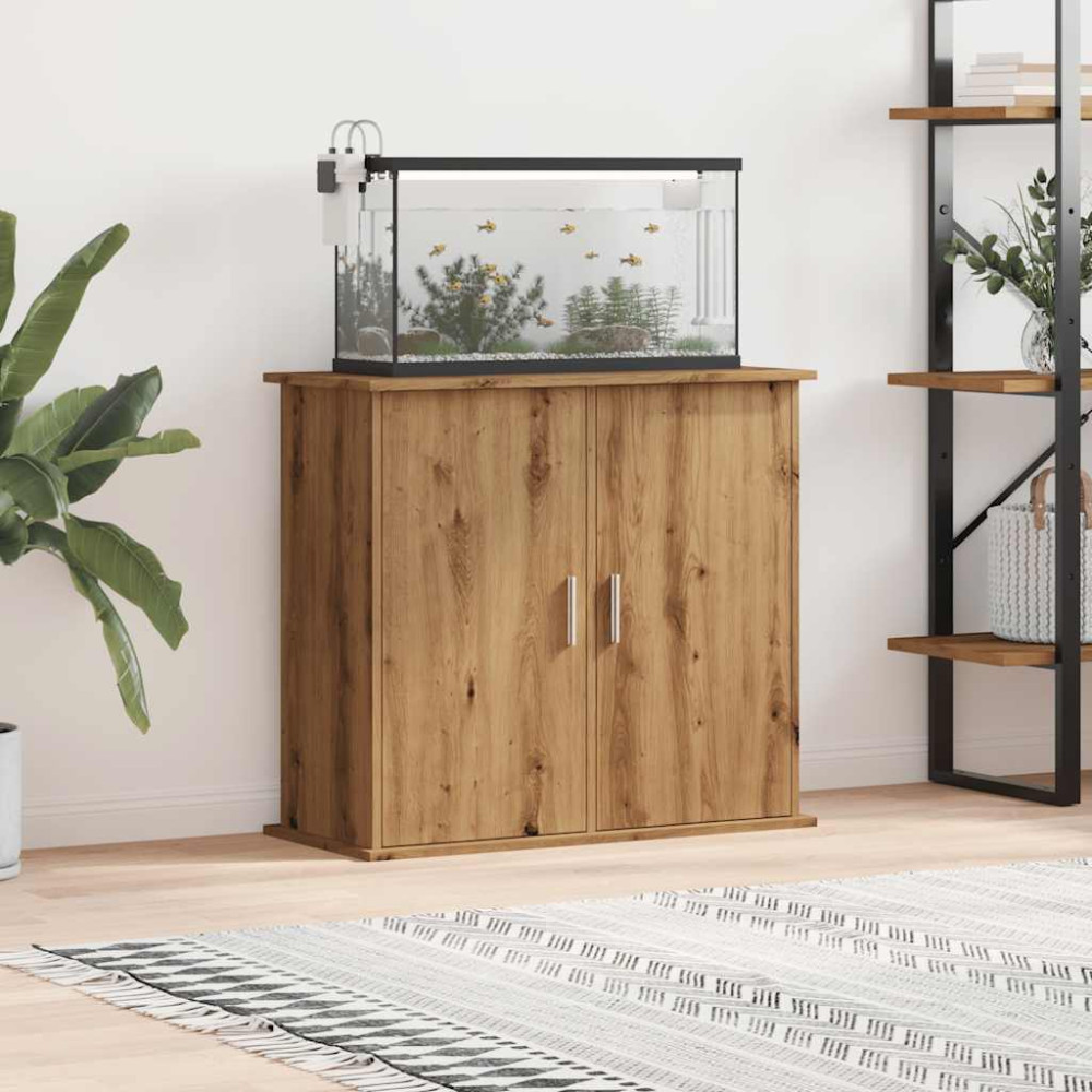 Produktbild för Akvariestativ hantverksmässig ek 81x36x73 cm konstruerat trä