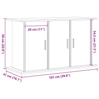 Produktbild för Akvariebänk åldrat trä 101x41x58 cm konstruerat trä