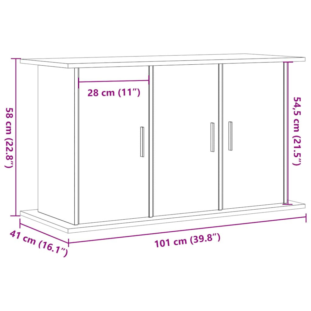Produktbild för Akvariestativ hantverksmässig ek 101x41x58 cm konstruerat trä