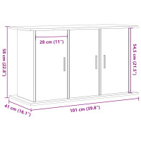 Produktbild för Akvariestativ hantverksmässig ek 101x41x58 cm konstruerat trä