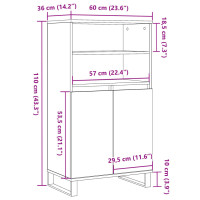 Produktbild för Högskåp gammalt trä 60x36x110 cm konstruerat trä