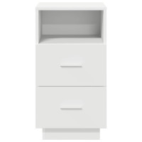 Produktbild för Sängbord 2 st med 2 lådor vit 36x36x68 cm