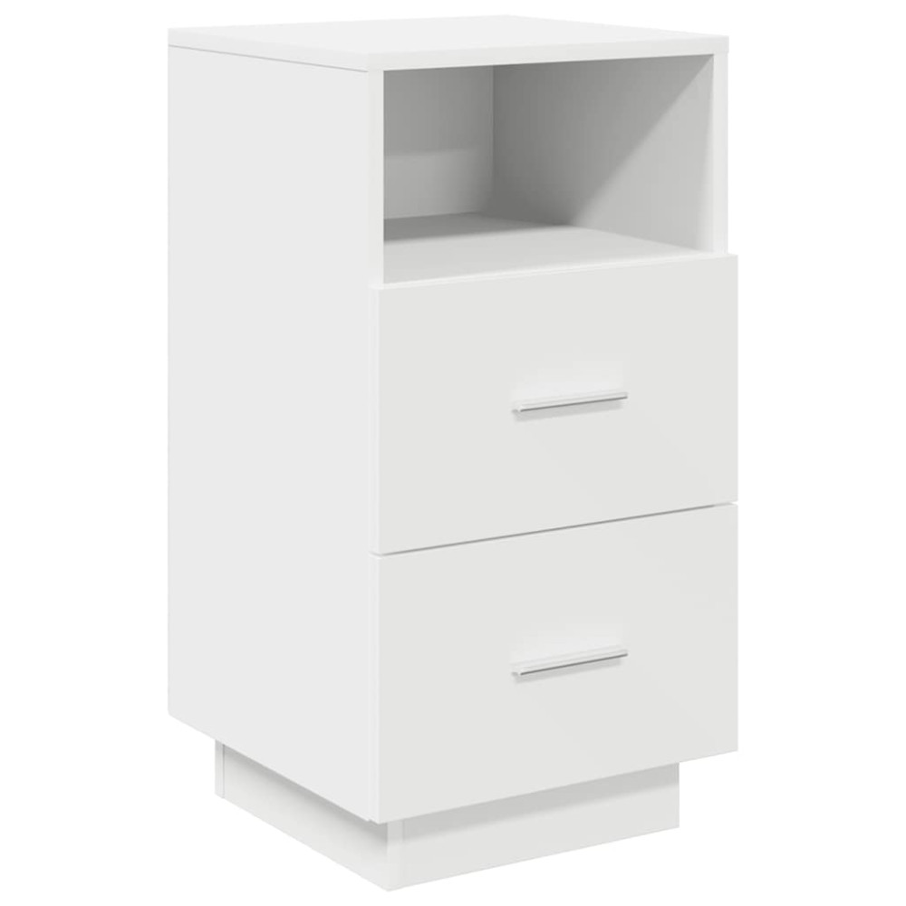 Produktbild för Sängbord 2 st med 2 lådor vit 36x36x68 cm