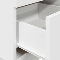 Produktbild för Sängbord 2 st med 2 lådor vit 36x36x68 cm