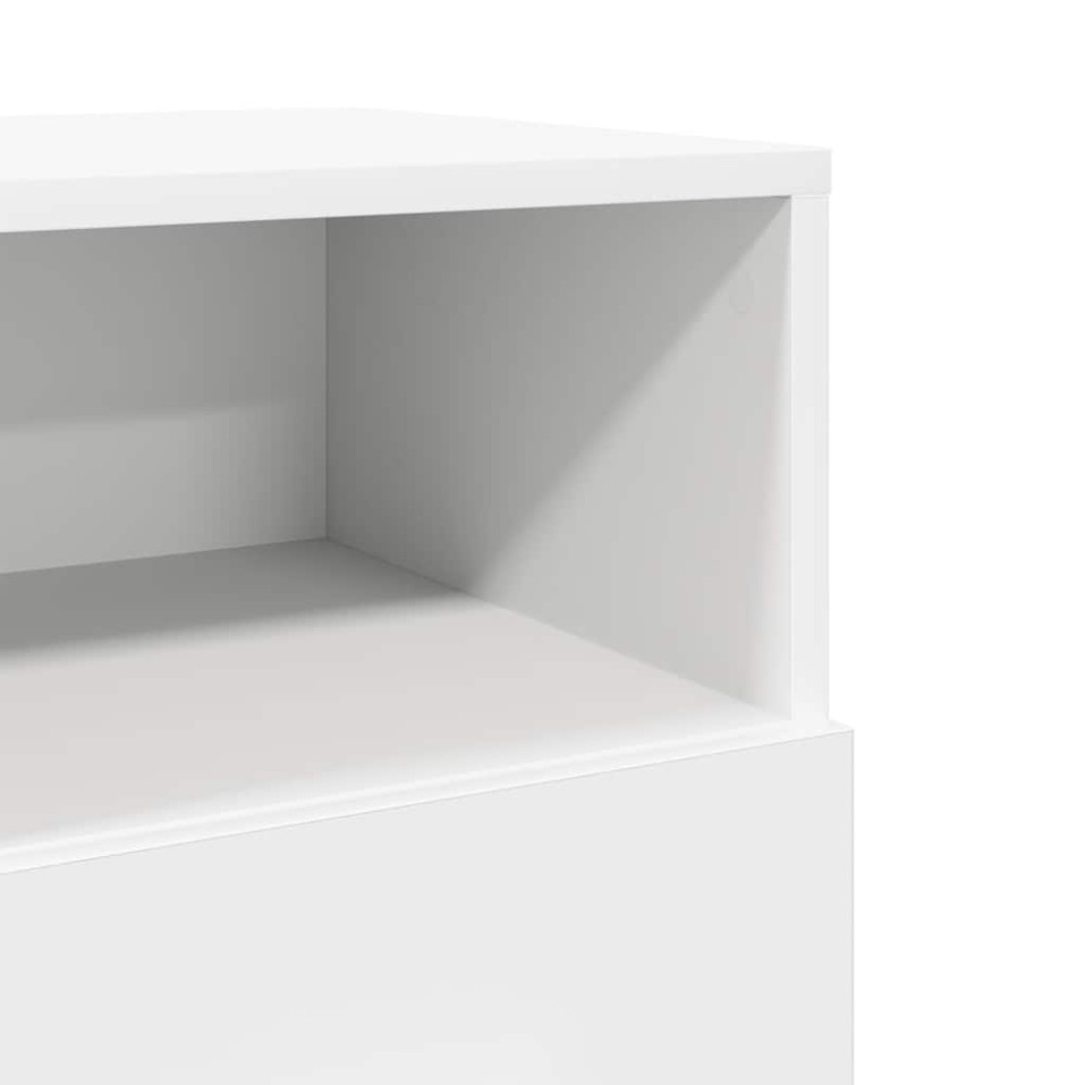 Produktbild för Sängbord 2 st med 2 lådor vit 36x36x68 cm