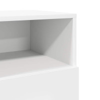 Produktbild för Sängbord 2 st med 2 lådor vit 36x36x68 cm