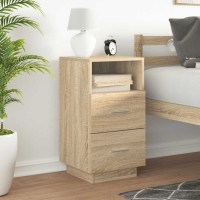 Produktbild för Sängbord med 2 lådor sonoma-ek 36x36x68 cm