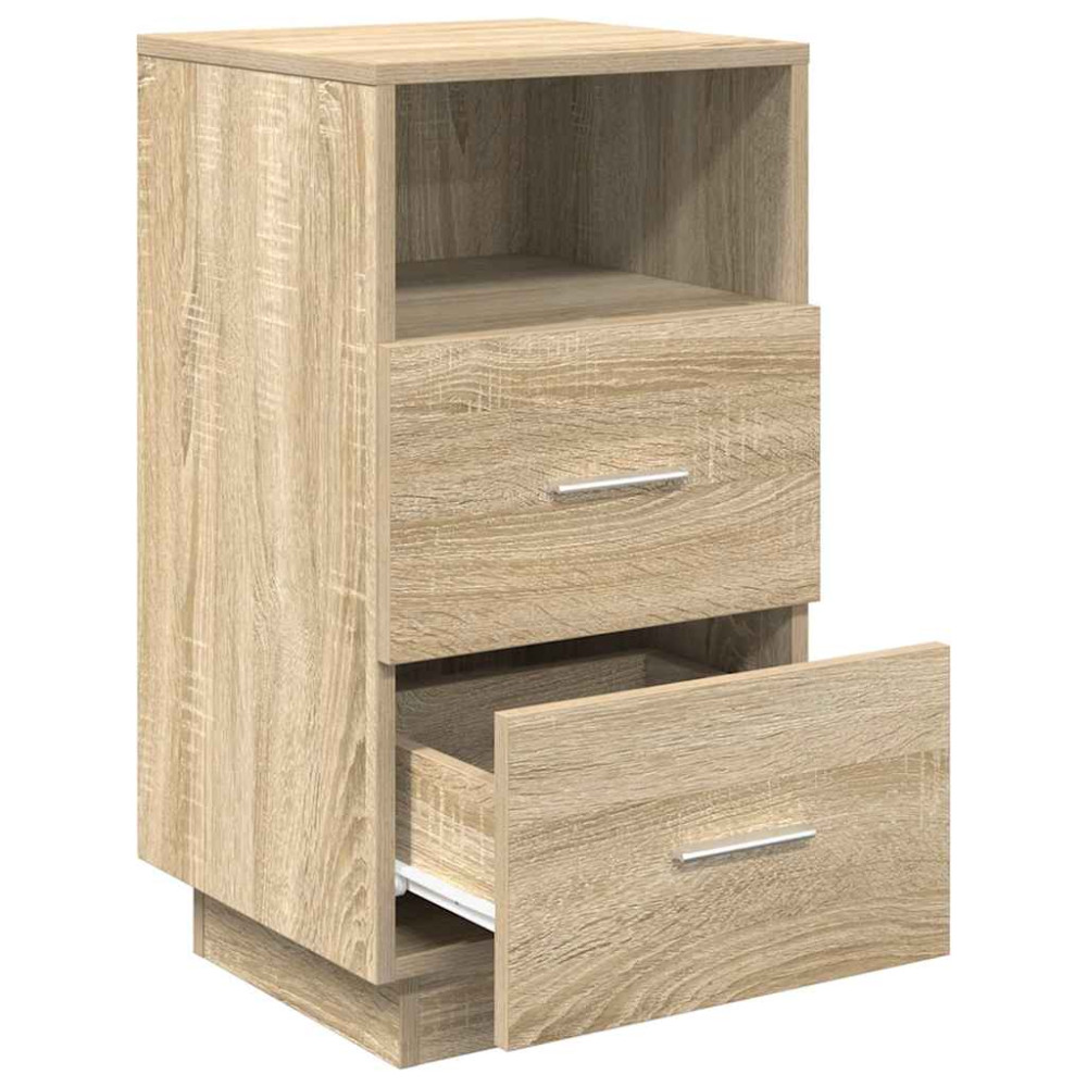 Produktbild för Sängbord med 2 lådor sonoma-ek 36x36x68 cm