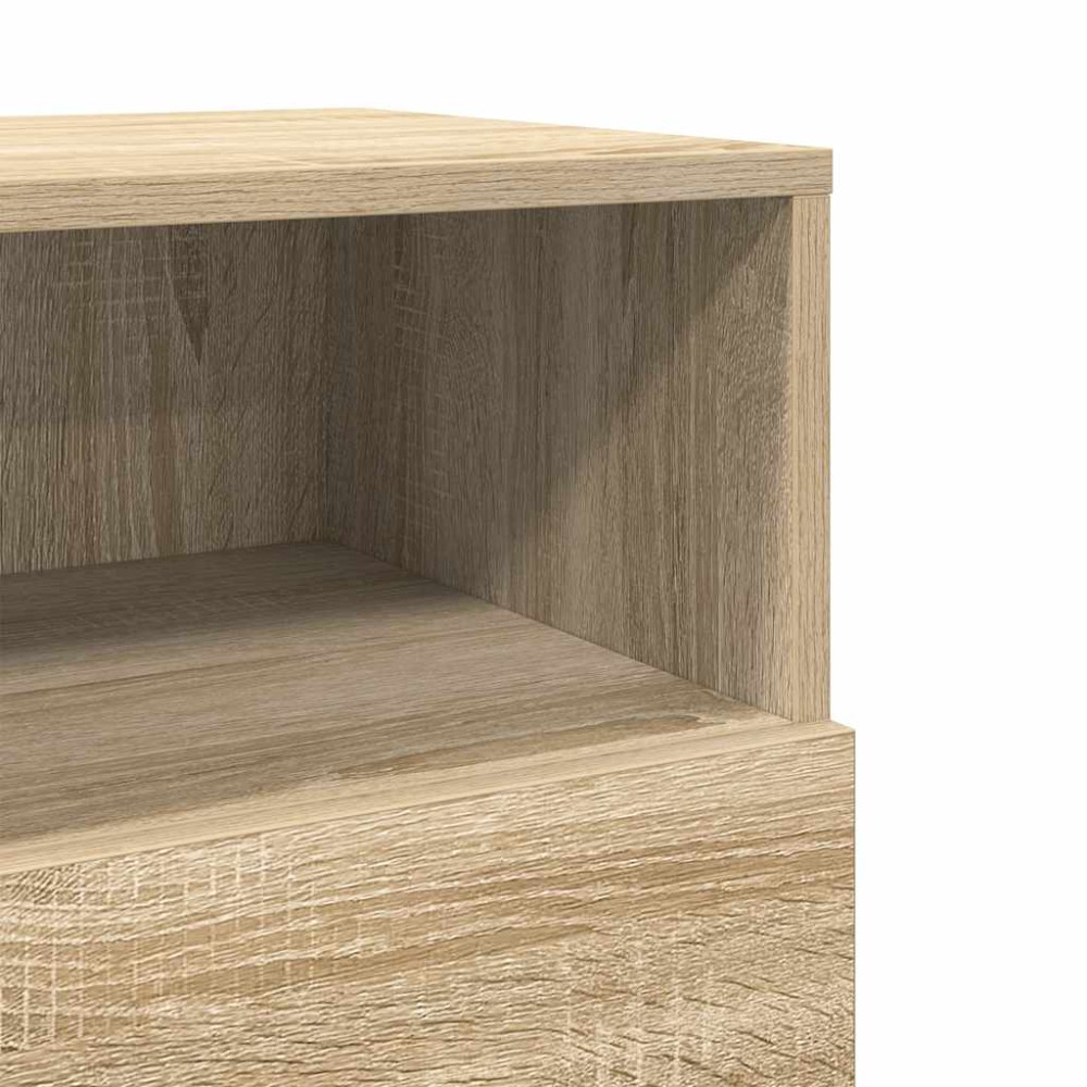 Produktbild för Sängbord med 2 lådor sonoma-ek 36x36x68 cm