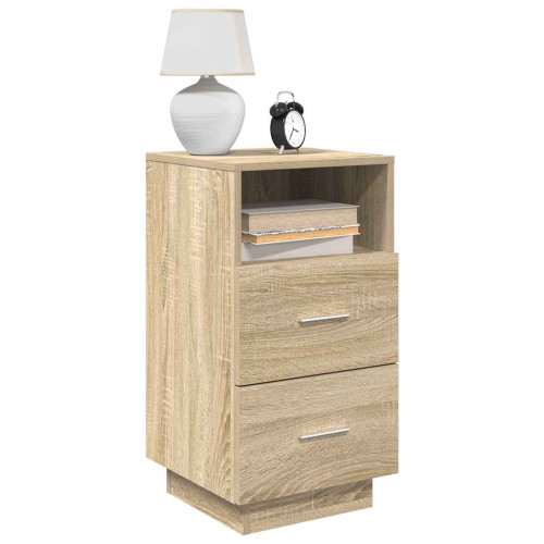 vidaXL Sängbord 2 st med 2 lådor sonoma-ek 36x36x68 cm