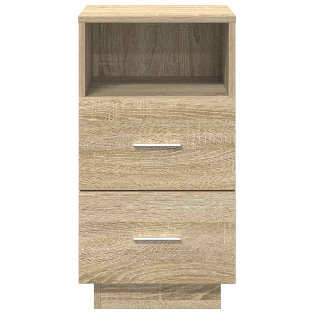 Produktbild för Sängbord 2 st med 2 lådor sonoma-ek 36x36x68 cm