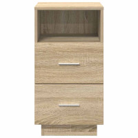 Produktbild för Sängbord 2 st med 2 lådor sonoma-ek 36x36x68 cm