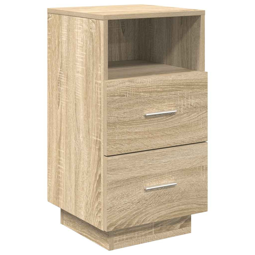 Produktbild för Sängbord 2 st med 2 lådor sonoma-ek 36x36x68 cm