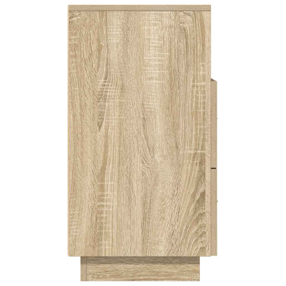 Produktbild för Sängbord 2 st med 2 lådor sonoma-ek 36x36x68 cm