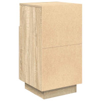 Produktbild för Sängbord 2 st med 2 lådor sonoma-ek 36x36x68 cm