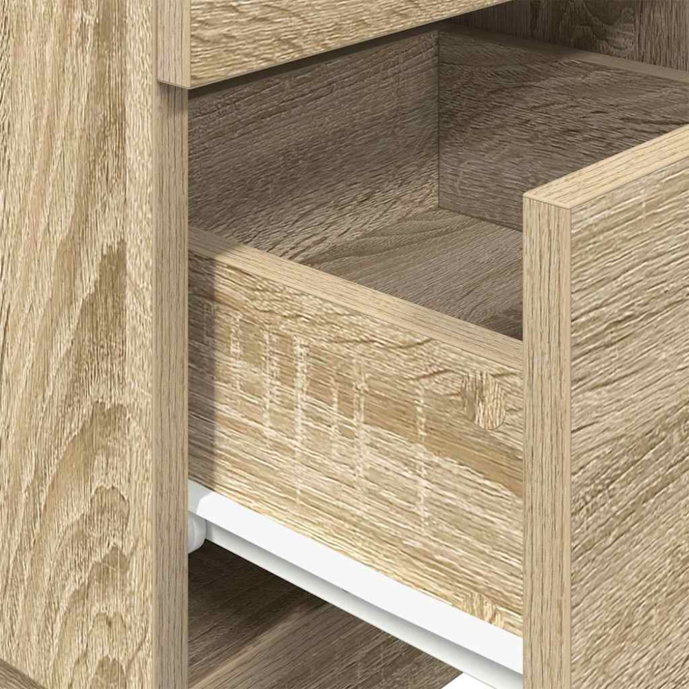 Produktbild för Sängbord 2 st med 2 lådor sonoma-ek 36x36x68 cm