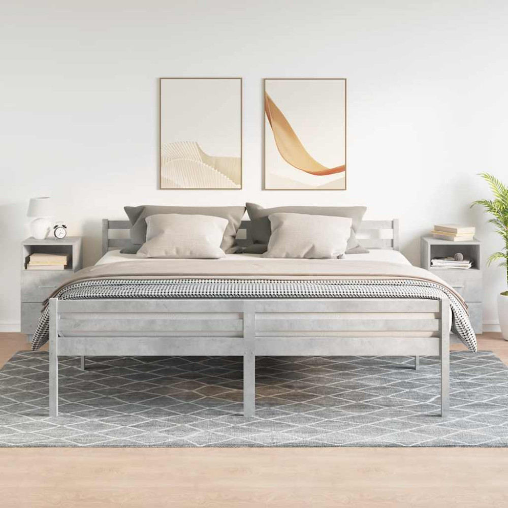 Produktbild för Sängbord 2 st med 2 lådor betonggrå 36x36x68 cm