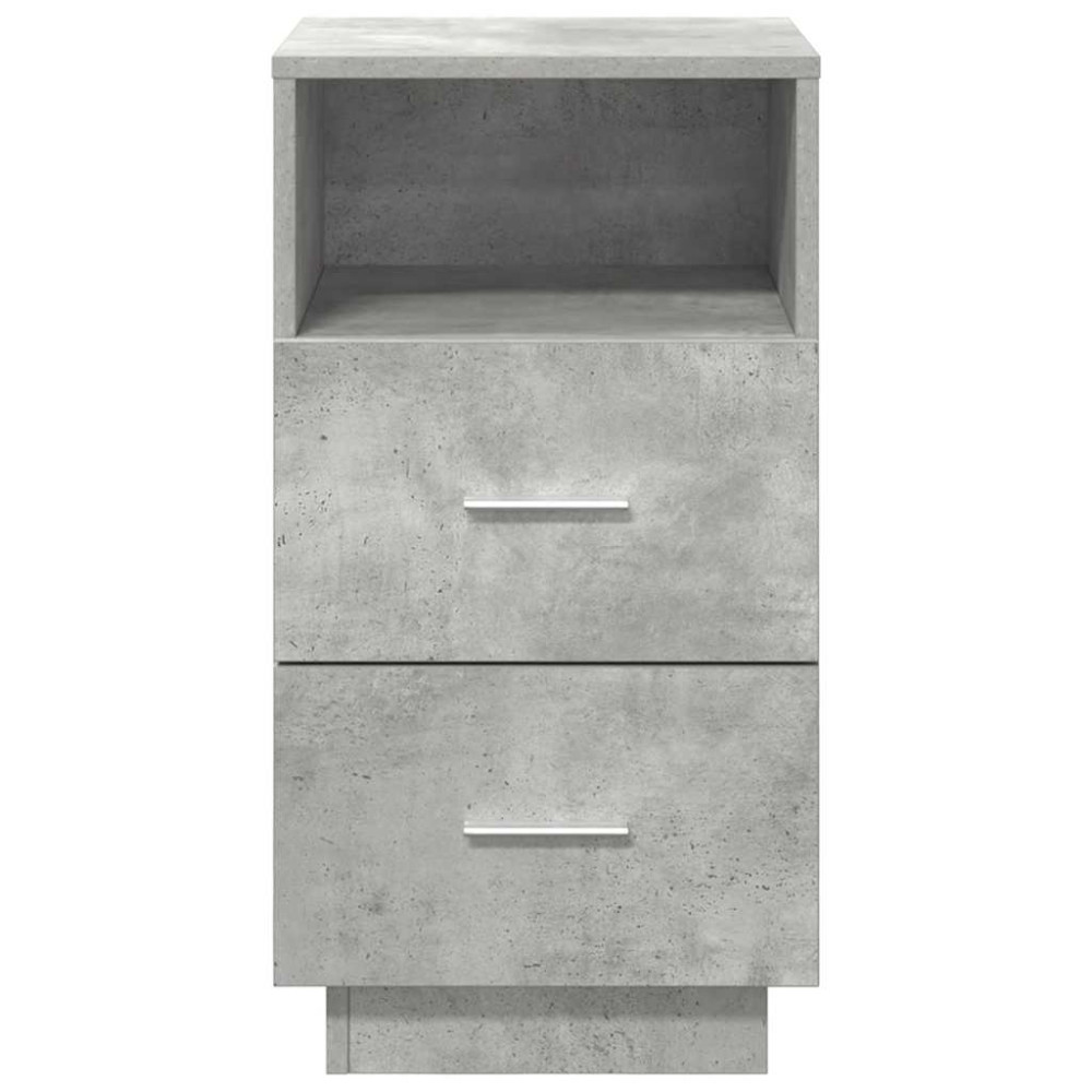 Produktbild för Sängbord 2 st med 2 lådor betonggrå 36x36x68 cm