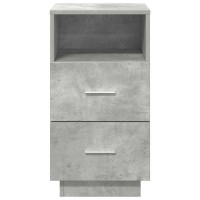 Produktbild för Sängbord 2 st med 2 lådor betonggrå 36x36x68 cm
