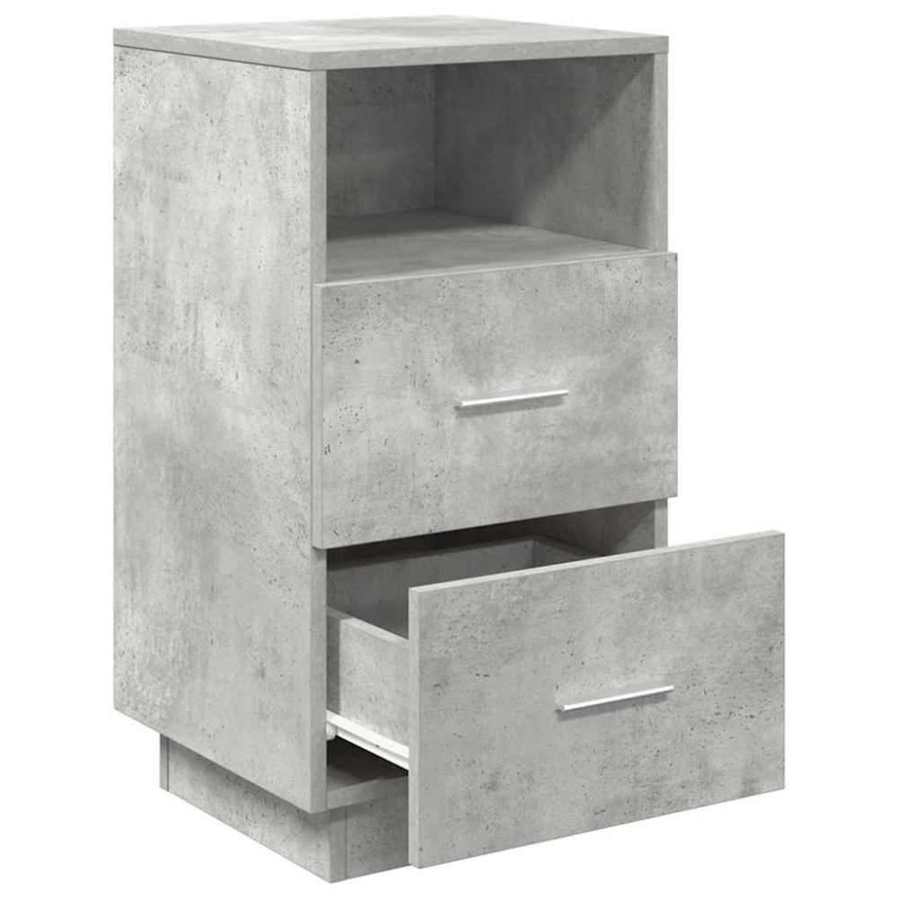 Produktbild för Sängbord 2 st med 2 lådor betonggrå 36x36x68 cm