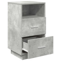 Produktbild för Sängbord 2 st med 2 lådor betonggrå 36x36x68 cm