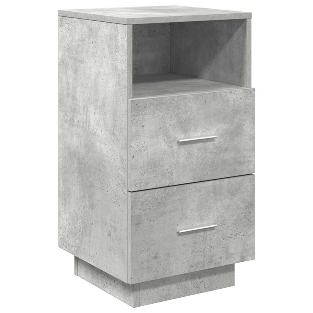 Produktbild för Sängbord 2 st med 2 lådor betonggrå 36x36x68 cm