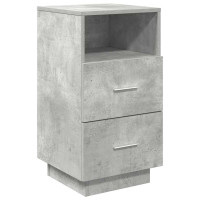Produktbild för Sängbord 2 st med 2 lådor betonggrå 36x36x68 cm