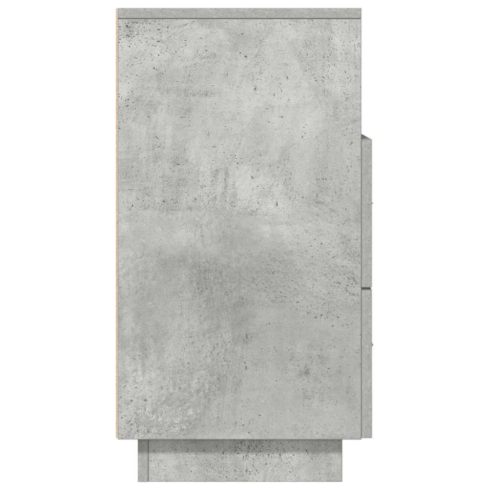 Produktbild för Sängbord 2 st med 2 lådor betonggrå 36x36x68 cm