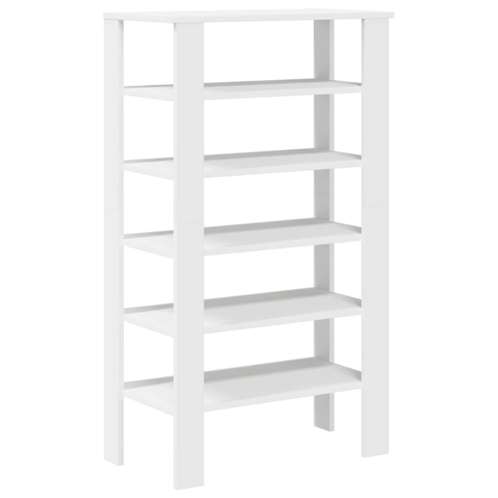 Produktbild för Skohylla vit 61x32x105 cm konstruerat trä