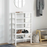 Produktbild för Skohylla vit 61x32x105 cm konstruerat trä