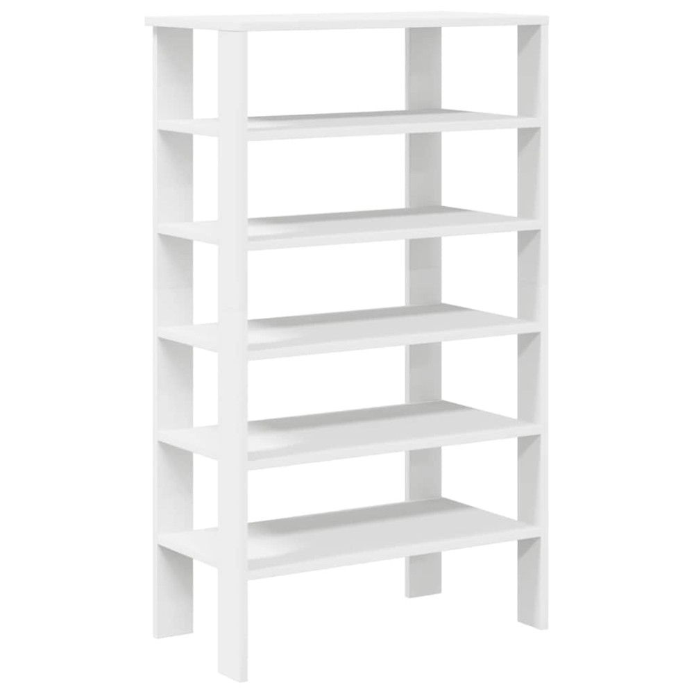 Produktbild för Skohylla vit 61x32x105 cm konstruerat trä