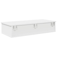 Produktbild för Vägghylla med lådor vit 80x34x17 cm konstruerat trä