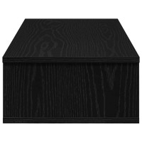 Produktbild för Vägghylla med lådor svart 80x31x17 cm konstruerat trä