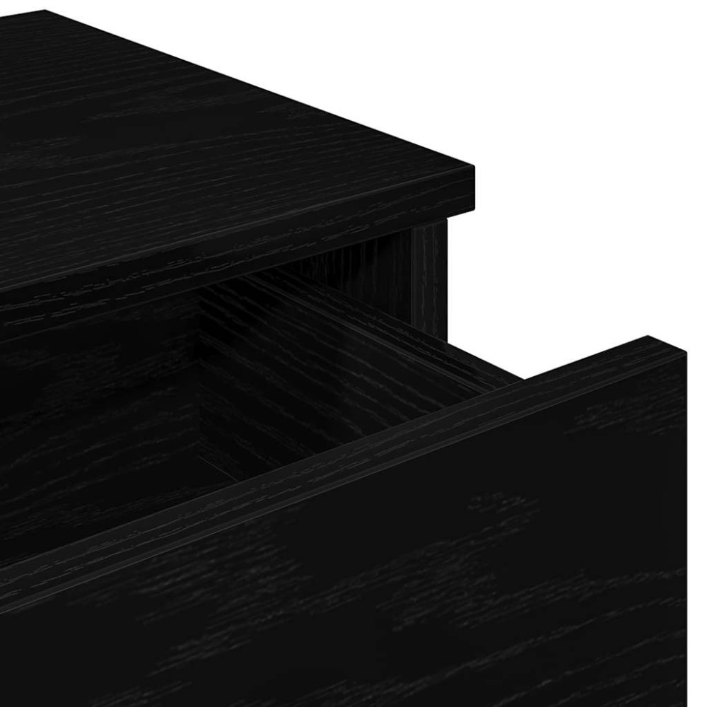 Produktbild för Vägghylla med lådor svart 80x31x17 cm konstruerat trä