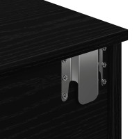 Produktbild för Vägghylla med lådor svart 80x31x17 cm konstruerat trä