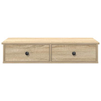 Produktbild för Vägghylla med lådor sonoma-ek 80x34x17 cm konstruerat trä