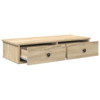 Produktbild för Vägghylla med lådor sonoma-ek 80x34x17 cm konstruerat trä
