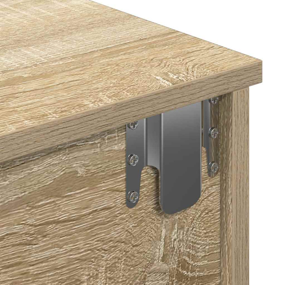 Produktbild för Vägghylla med lådor sonoma-ek 80x34x17 cm konstruerat trä